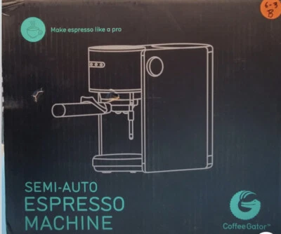 Máquina de café espresso semiautomática Coffee Gator con espumador de leche CFG-HOK-EsprsMchn-Negro Foto 1 de 4