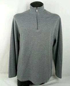 JOE Joseph Abboud Sweater XL Herren grau LS 1/4 Zip Mock Neck Micro Ribbed Pullover - Bild 1 von 8