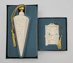 Lenox Ornaments Holiday Homecoming Hutch 1990 & Floral Spire 1991 - Picture 1 of 18