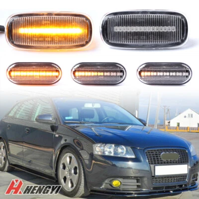 Luces LED marcadoras laterales dinámicas transparentes para Audi A3 S3 8P A4 S4 RS4 B6 B7 B8 A6 S6 Foto 1 de 4
