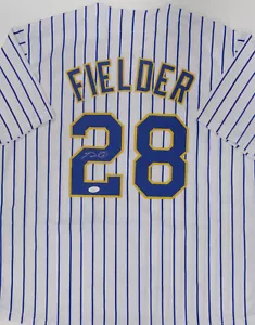 Brewers All Star PRINCE FIELDER Signed Custom Replica PINSTRIPE Jersey AUTO JSA - Picture 1 of 3