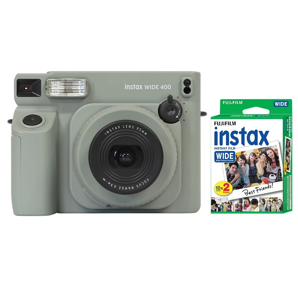 Fujifilm INSTAX Wide 400 Fuji Instant Film Camera Green + 20 Sheets Instant Film - Image 1 of 1
