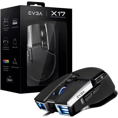 EVGA X17 Wired Customizable Gaming Mouse - USB Cable Interface • 26.99$