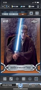 Topps Star Wars Digital Card Trader Orange Topps Chrome Legacy Anakin Insert - Picture 1 of 1
