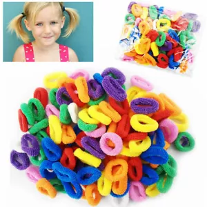 100 Haargummis Mädchen kleine Schwänze Mehrzweck Mini Baby 755 - Bild 1 von 1