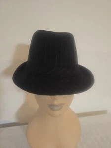 Trilby schwarzer Nadelstreifen Fedora Fischerhut L/XL - Bild 1 von 5