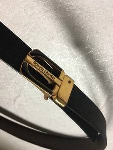 Vintage Pierre Cardin Ledergürtel mit Signatur vergoldete Schnalle Größe 36 1"W - Bild 1 von 4