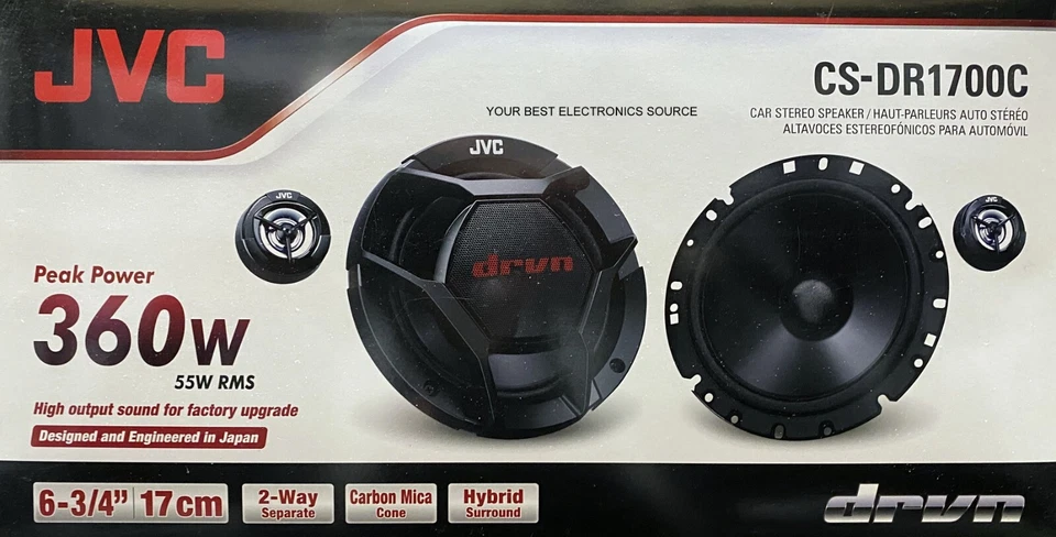 NEW JVC CS-DR1700C 6-3/4" Component Car Audio Speakers (PAIR) 6.75" - Image 1 of 2