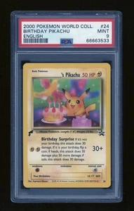 POKEMON World Collection BIRTHDAY PIKACHU 24 Black Star Promo STAMPED PSA 9 MINT - Picture 1 of 2