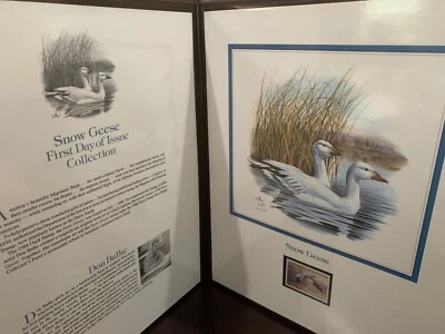 Estampilla de pato ganso de nieve 1988 panel de arte de coleccionista firmada MNH Foto 1 de 4