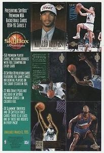 1994/95 SKYBOX PREMIUM SERIES 2 UNCUT PROMO SHEET 6 CARDS ROBINSON MASHBURN - Bild 1 von 2