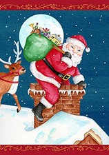 Toland Home Garden Santa Sweep 28x40in Decorative Usa-Produced House Flag, New