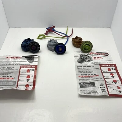 Lote de 3 Beyblade con lanzadores y cordones Rip 2010 Tomy Foto 1 de 4