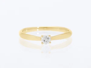 Brillant Ring Verlobung Ring 585 Gelb Gold 14 Karat Wert 1.100,- EUR neu Deta - Bild 1 von 5