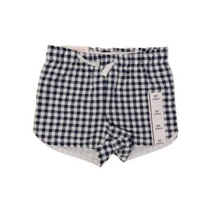 NEW Toddler Girls' Gingham Check Shorts Cat & Jack Navy Blue & White 2T - Picture 1 of 2
