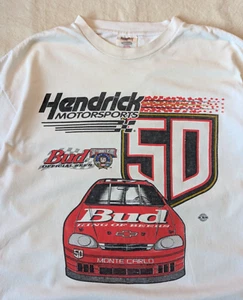 T-shirt da corsa Oneita Power Pro vintage anni 90 Hendrick Budweiser punto singolo taglia XL - Foto 1 di 10