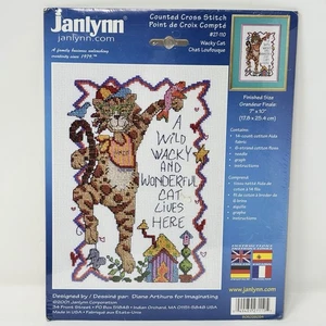 Janlynn Wacky Cat Counted Cross Stitch Kit 7x10 Wild Wonderful Sealed Vintage - Bild 1 von 5