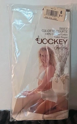 Braguita de colección 1992 Jockey For Her cintura alta talla 6 algodón peinado marfil 1500J Foto 1 de 4