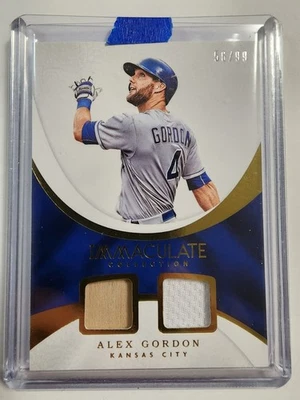 Tarjeta de memoria 2017 Panini Immaculate Collection Alex Gordon KC MLB/99 #ID-AG Foto 1 de 2