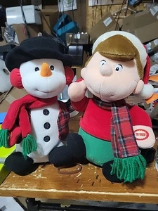 Avon Kids Sing-Along Snow Pals Plush Set Christmas Talking Snowman & Boy - Picture 1 of 8