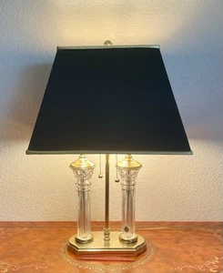 Waterford 2 Light Parkmore Cluster Lamp With Black Shade 25” Tall - Picture 1 of 15