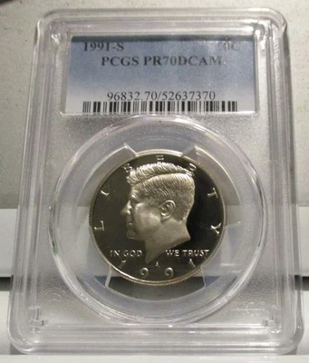 1991-S KENNEDY HALF DOLLAR GRADED A PCGS PR70DCAM - Image 1 of 2