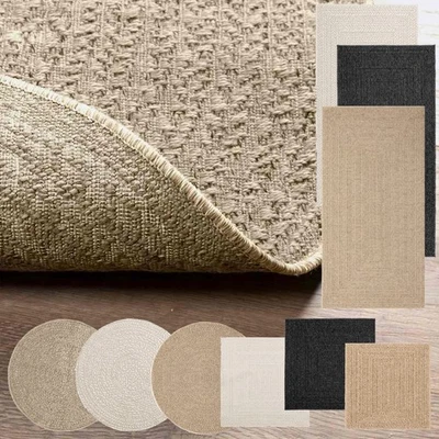 Wetterfester Innen & Außenteppich Sisal Jute Optik Terrasse, Balkon, Wohnzimmer - Bild 1 von 4