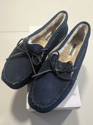 Mocasines Minnetonka 47994T Zapatilla de Gamuza para Hombre Forrada de Vellón Azul Marino Talla 11 Foto 1 de 4