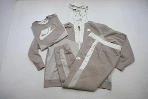 Nike 3 Piece Trainer Track Suit Jogger Grays Shirt Jacket & Pants Mens Sz 2XL - Picture 1 of 24