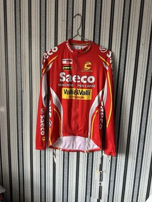 Chaqueta de ciclismo Saeco Valli Valli Cannondale roja de manga larga para hombre talla L Foto 1 de 4
