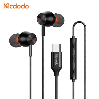 Mcdodo Type-C Earphones Wired USB C Headphone With HD Call Music Volume Control - Image 1 of 4
