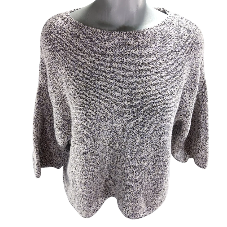 J.Jill Pure Jill Kimono Small Marled Knit Sweater 3/4 Sleeve Top Purple Office  - Image 1 of 4