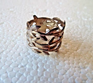***Sterling Silver Boho VINE WIDE BAND RING Sz 6!! - Picture 1 of 3