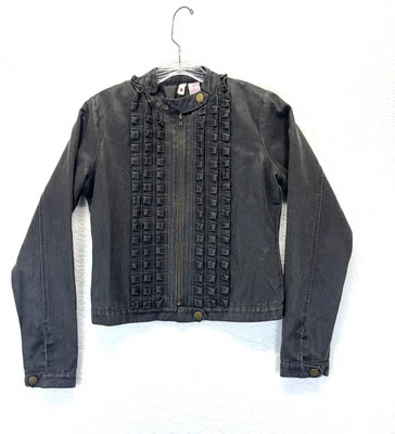 Chaqueta Blazer Stella Starr Volantes Cremallera Frontal Gris Moto Juniors Talla Mediana Foto 1 de 4