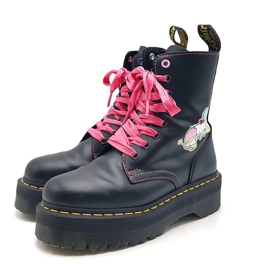 Botas para mujer Dr. Martens Hello Kitty & Friends Jadon US:6 cuero negro Japón - Imagen 1 de 4