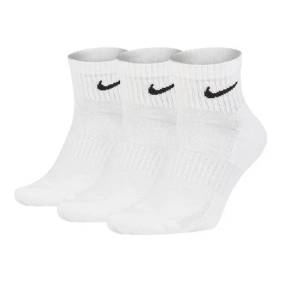 Nike Unisex 3 Pack Sports Socks - Everyday, Cotton Cushioned Ankle, Solid Color - Image 1 of 4