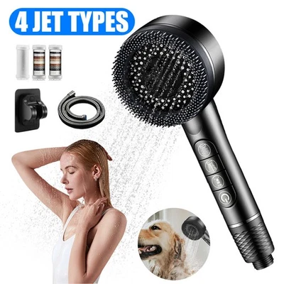 Duschkopf Duschbrause Wellness Wassersparend mit 4 Einstellung 1.5m Schlauch - Bild 1 von 4