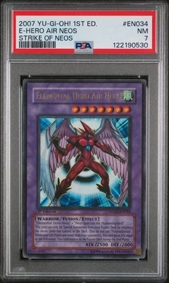 2007 YU-GI-OH! STON-STRIKE OF NEOS #EN034 ELEMENTAL HERO AIR NEOS PSA 7 - Image 1 of 2