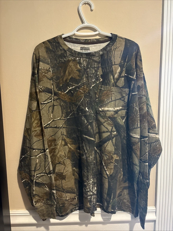 Russell Outdoors Realtree Camo Long Sleeve Hunting Base-layer Shirt Size XL - Image 1 of 4