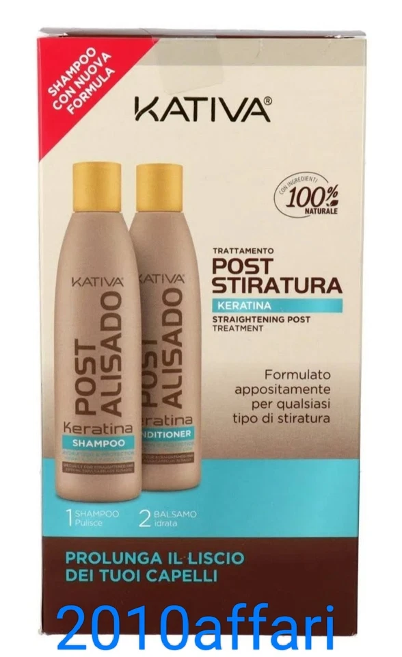 Kativa Trattamento Post Stiratura Keratina Prolunga il Liscio Shampoo + Balsamo - Imagen 1 de 1
