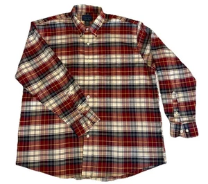 TOWNCRAFT Vintage Cuadros Abotonados ROJO ESCOCÉS MANGA LARGA Hombre’s Talla Grande - Imagen 1 de 6