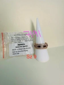 NIB Bomb Party Sz9 BP Ring RBP8602 Desire The Sparkle Garnet CZ Rose Gold Pl - Picture 1 of 8