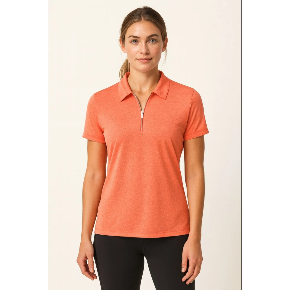 CALLAWAY Womens 1/4 Zip Golf Polo Shirt XL Orange Short Sleeve NWT Foto 1 de 4