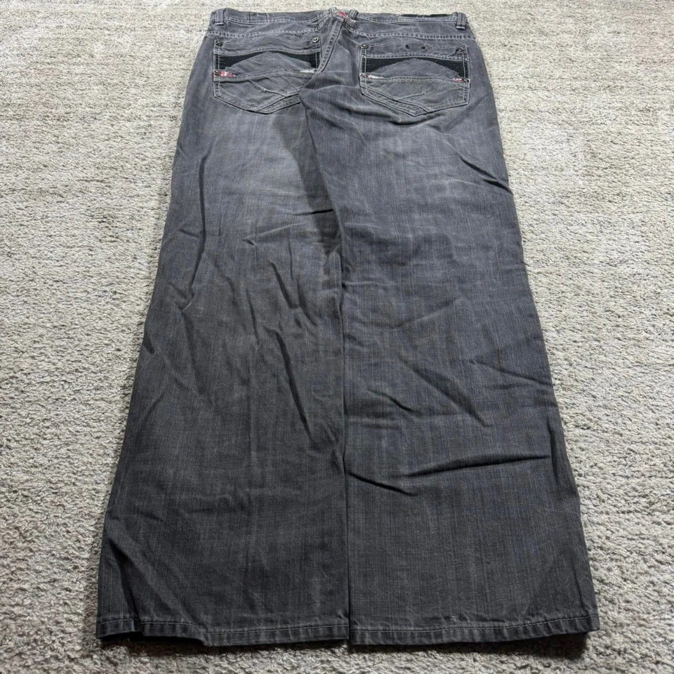 Baggy Wide Leg Y2K 2000’s Loose Fit Parish Nation Black Denim Jeans - Image 1 of 4