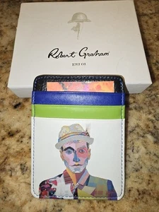 Robert Graham Black Abstract Leather Card Case - NWT - - Picture 1 of 3