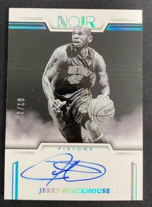 2024-25 Noir Black White Auto /10 Jerry Stackhouse - Picture 1 of 2