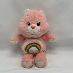Vintage 2002 Care Bears Pink Cheer Bear 9” Plush Stuffed Animal Rainbow Toy - Picture 1 of 15