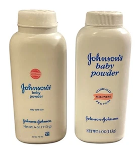 Set of 2 NOS Johnson’s Baby Powder Talc 4 oz Johnson & Johnson, As Pictured - Picture 1 of 2