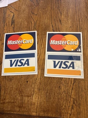 2 Visa / MasterCard Credit Card Logo Decal Stickers Display Signage - Image 1 of 2