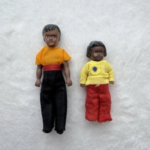 RAR Vintage ARI Gummipuppen - schwarzer Junge & Mädchen - Germany 50er Jahre Mini Figuren - Bild 1 von 9